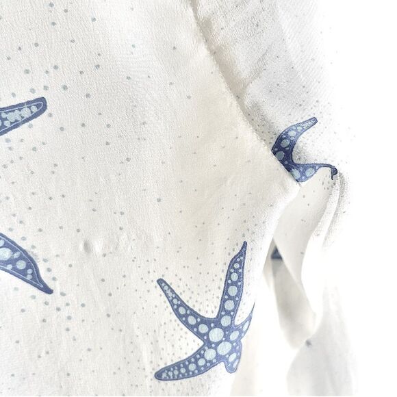 Rixo London Starfish Jane Ruffle-trimmed printed silk-crepe blouse Size Small - Picture 9 of 16